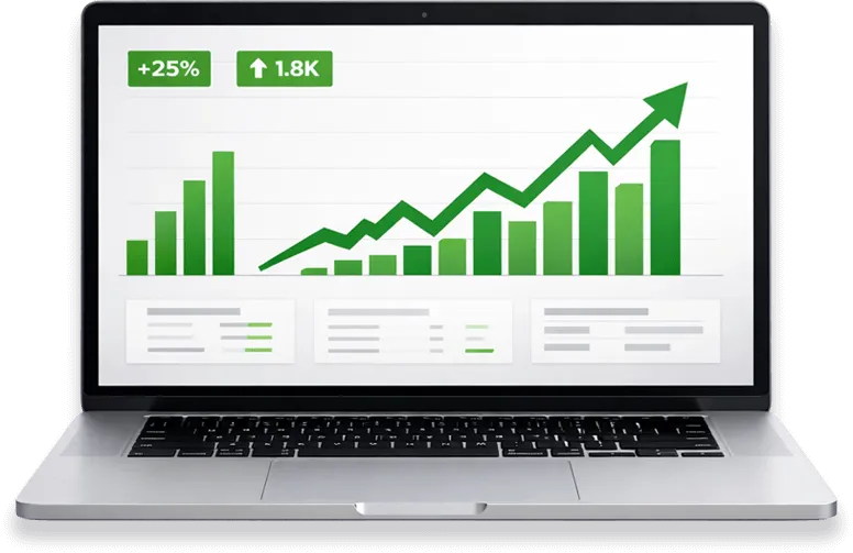 pc portatile con grafico aumento attività